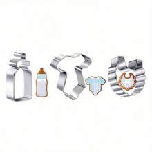 Wholesale Stainless Steel Easter Cookie Cutters, Rabbit Cake Cookie DIY Mold Set, 3-Piece Baby Supplies, Cookie Cutter, Baking Tools - Default Item - View 1