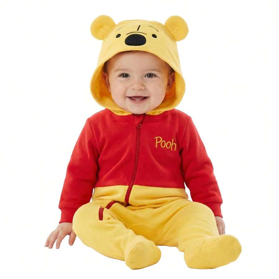 Disney Lightweight Cotton Romper With Hat For Baby - 黃色 - 查看 1