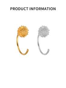 1件S925纯银镶钻雏菊肚脐环，奢华甜美日常佩戴肚脐穿刺饰品，女士生日/周年纪念礼物 - 單隻 - 查看 6