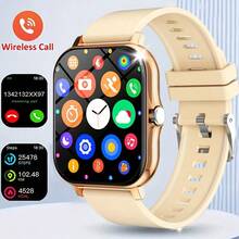 Smartwatch, 1.83-Inch Multifunctional Sports Smartwatch, Featuring Wireless Calling/Music, Message Notifications, Pedometer, Sedentary Reminders, And Multiple Watch Face Wallpapers. Suitable For Both Men And Women, Compatible With Android And IOS. Perfect As A New Year Gift. - 查看 3