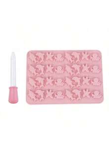 1pc Silicone Mold DIY, Silicone Candy Mold With Dropper, Dinosaur, Donut, Small Heart, Cute Bear Shapes, Silicone Mold For Animal Chocolate Gummy Candy - View 16