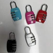 1个3位密码挂锁，重型金属可复位安全锁，小型无钥匙挂锁，适用于行李箱、旅行、健身房储物柜、手提箱、背包、工具箱、学校储物柜和家庭使用 - 小型密碼鎖 - 查看 9