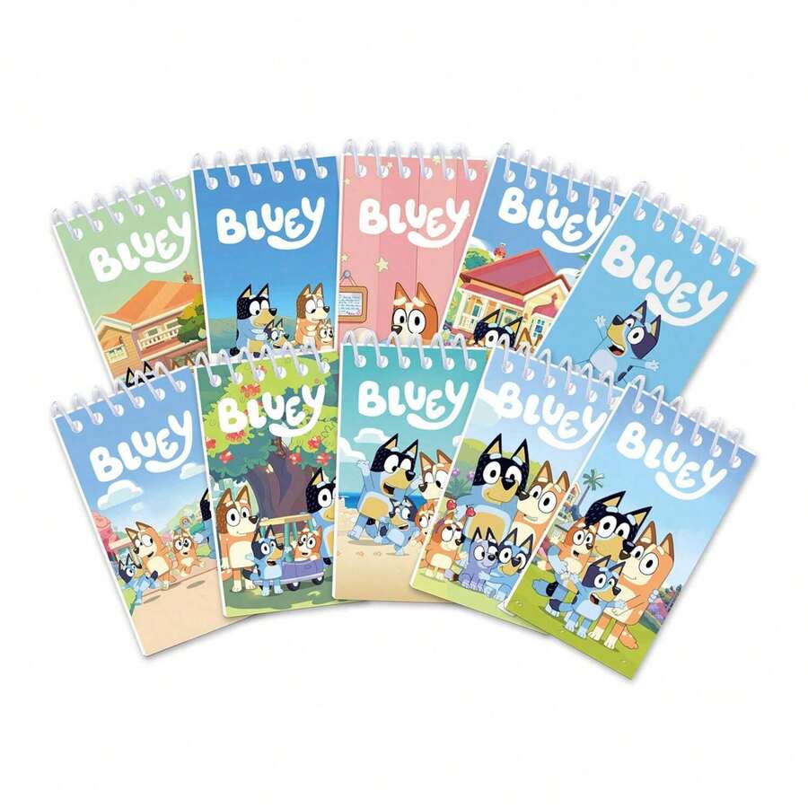 5pcs/10pcs Bluey Anime Portable Notepad Mini Notebook Set Figure Portable Notebook Cartoon Children Notebook,Very Suitable For Festivals, Fans, Schools, And Gift Giving(Random Style) - Multicolor - View 1