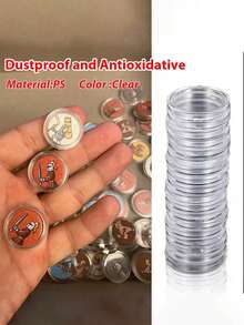 Coin Collection Box Set - Transparent Coin Capsules, Round Plastic Coin Boxes, Coin Collection Storage Boxes, Commemorative Coin Protectors, Christmas, Transparent Round Plastic Coin Boxes With Storage Box, Adjustable Coin Protectors, Commemorative Coin Protectors, Coin Collection, Round Boxes - Multicolor - View 2