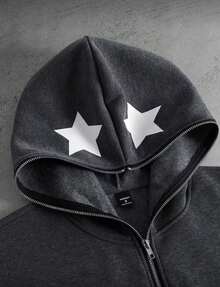 Spring/Fall    Drawstring  Pocket  Zipper    Halloween - Grey - View 3