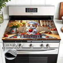 A Lovely Cook Cat Decorated Stove Cover-Strawberry Kitchen Decoration, Non-Stick Surface Simulator, Compatible With Electric/Gas Stoves, Scratch-Resistant And Heat-Resistant, Perfect Gift For All Stove-Cat Lovers, Stove Accessories, Home Improvement, Interesting Design, Durable Protection, Stove Protector. - 20,5 x 28,3 inch (52 x 72 cm) - Xem 6