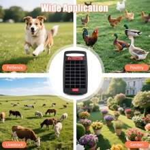 5Miles - Cargador de valla eléctrico solar con alarma de cortocircuito 0.11J Cargador de valla solar 24 horas con panel solar protección continua de 14 días para ganado y protección de depredadores - como en la foto - Ver 8