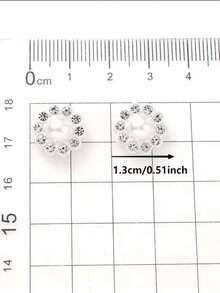 50 pezzi Perline con fondo piatto in strass bianco da 13mm, accessori per capelli fai-da-te con fiocco, materiali eleganti per la creazione di gioielli con perline - Diamante bianco a doppio strato - Visualizzare 6
