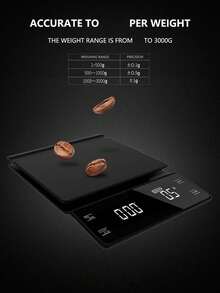1pc LED Digital Timer Coffee Scale, With Waterproof Mat, Kitchen Baking Scale, Vegetable Fruit Scale, Unit Switch Touch Button, Tea Weighing, Kitchen Tool (Batteries Not Included) [New Year Kitchen Promotion] - Multicolor - View 8