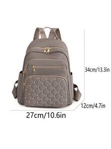 Ba lô thời trang tối giản, dung tích lớn - Màu Khaki - Xem 9