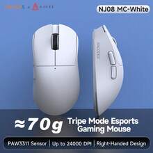 Ratón inalámbrico para juegos AJAZZ NJ08 MC de triple modo, sensor PAW3311, 24000 DPI, 70g de peso ligero, RGB, Tipo-C - Ver 11
