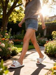 [Global Bestseller]Cute And Unique Eye Design Women's And Men's Casual EVA Material Home Slippers | Soft And Comfortable | Super Lightweight Anti-Slip Design | Fashionable Home Shoes | Women's And Men's Home Slippers - White - View 5