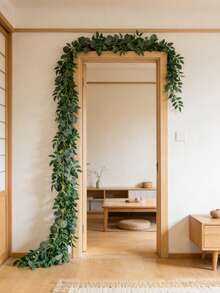 Kmitang 196厘米人造桉树藤蔓壁挂植物，长丝质柳叶藤蔓仿真常绿常春藤花环，家居花园窗台婚礼装饰 - 綠色 - 查看 5