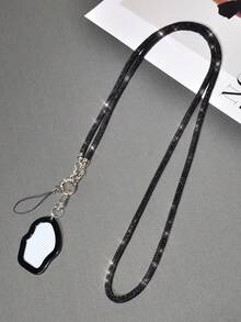 Black Crossbody Strap + Makeup Mirror