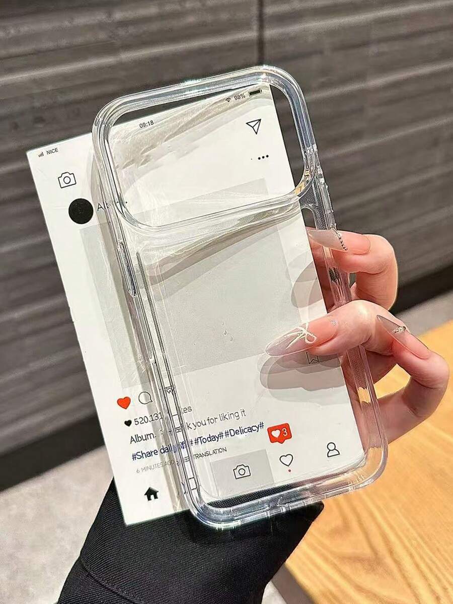 Luxury Transparent Anti-Drop Protective Case For IPhone 16/15/14/13/12 Pro Max, 17 Pro Max, 17 Air, 16E, 11 Plus, S26 Ultra, S25 Ultra, S24 Ultra, S22, S23 Ultra, Clear Acrylic Cushion Bumper Case - Clear - View 1
