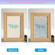 Lujito Láminas Para Laminado En Frío 50 Hojas Holográficas Arcoiris A4 Para Documentos Fotos Trabajos Impermeables Duraderas - A4 (210 x 297 mm) - Ver 7