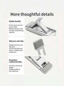 2个迷你便携式铝合金笔记本电脑支架，可折叠，方便携带，散热性能强，防滑锌合金笔记本电脑支架，带支架脚，适用于Air Pro手机桌面支架 - 查看 9