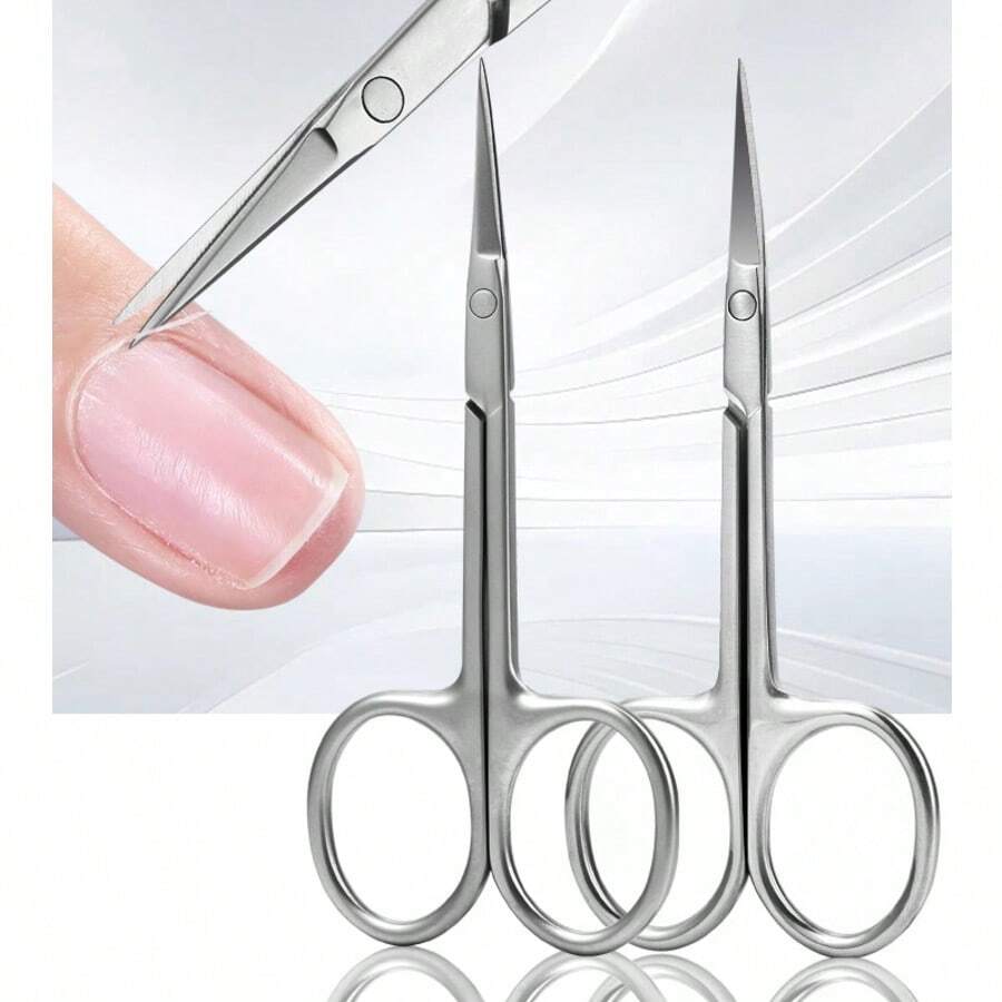 1 chiếc kéo cắt biểu bì cong siêu mảnh, dụng cụ chăm sóc móng nhỏ đa năng, dụng cụ tỉa lông mày và lông mi chuyên nghiệp. - Nhiều màu - Xem 1