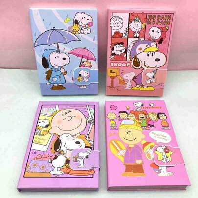 1件 2026新款 Meiman 花生漫画卡通动漫周边，新年必备文具 Meiman 史努比笔记本 记事本 日记本 彩色笔记本 可爱 文艺创意学生日记本 多种款式 送给朋友和家人的小礼物 新年礼物 情人节礼物 复活节礼物 随机款式