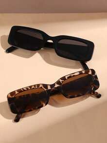 两副复古INS风经典闺蜜眼镜套装，适合日常生活、约会、街拍，适合各种脸型 - 彩色 - 查看 3