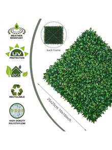 1pc Artificial Grass, Green Rose Leaf Shape, High Density, 25x25cm X 50x50cm, PE Material, Green Decorative, UV-Resistant Edging, Easy To Install, High Quality, Factory Customization. Ideal For Outdoor Garden Weddings, School Dormitory/Office Decor, Back-To-School Season Decor, Spring/Summer Decor, And Home Decor. - Green - View 3