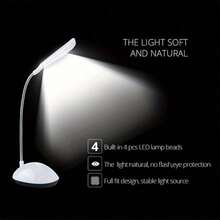 Portable Foldable 4 Colors LED Desk Lamp - Battery Powered For Eye Care, Learning, Reading - Green - View 4