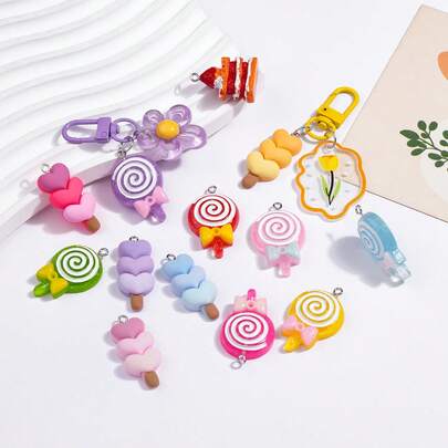 2/5 piezas Colgante de resina con forma de corazón, colgantes de encantos para hacer joyas, suministros para hacer pulseras y collares