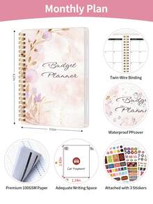 BUBU 1pc Monthly Budget Planner - Undated Monthly Budget Notebook With Expense Tracker, Bill Organizer And Financial Planning, Help You Take Control Of Your Finances - Pink - View 5