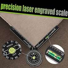 TLL  Miter Saw ProtractorAluminum Protractor Angle Finder With Level Gauge High Precision Laser Inside And Outside Miter Angle Finder For Angle Finder Carpenters Trim Work Plumbers And All Building TradesTLL2574 - View 4