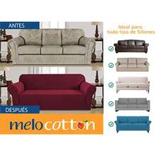 sofás y sofásMelocotton Juego de Protector Cubre Sala Elástico Strech Fit. eva tu Sala sin gastar más. Juego Completo: Incluye Protectores de Sofá de 1 2 y 3 plazas. Ideal para Mascotas Couch Cover. - Beis - Ver 5