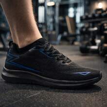 Men's And Women's Fitness Shoes, Black, Lightweight, Comfortable, For Gym, Running, Training, And Walking, Sizes 34 To 43 - RF02 - 黑/藍 SP - 查看 1