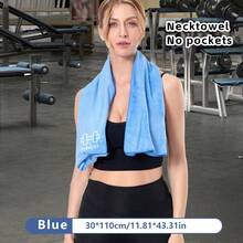 1条带口袋运动毛巾，健身垫毛巾 - 速干运动毛巾 - 轻便健身毛巾 - 俱乐部毛巾 - 可悬挂吸汗毛巾，可重复使用，可水洗超细纤维毛巾，超大尺寸11.81*43.31英寸，带口袋设计尺寸15.74*37.4英寸，带有励志刺绣图案，适用于户外跑步、健身器材垫、运动擦拭、健身房、跑步、锻炼、瑜伽、户外活动、浴室装饰、露营和旅行毛巾 - 彩色 - 查看 10