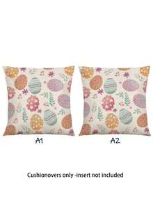 2 vỏ gối in hình trứng Phục Sinh, vỏ gối trang trí hình thỏ Phục Sinh hoạt hình, khóa kéo ẩn, có thể giặt, không kèm ruột gối, thích hợp trang trí nhà cửa, phòng khách, phòng ngủ, gối tựa sofa. - Nhiều màu - Xem 12