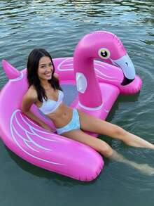 Flotador inflable en forma de flamenco, de piscina de isla de verano, colchoneta flotante de ocio, flotador de piscina, artículos esenciales de playa, flotador de piscina - Multicolor - Ver 3