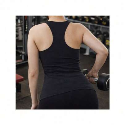 Trintion Women's Sleeveless Sports Vest With Vest Style Design, Quick Drying, Odor Proof Fitness Vest, And Built-In Removable Pad