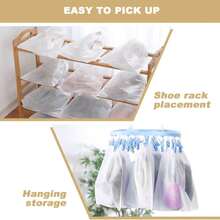50pcs/Set Non-Woven Fabric Shoe Bags, Minimalist White Drawstring Dust-Proof Travel Shoe Bags - White - View 6