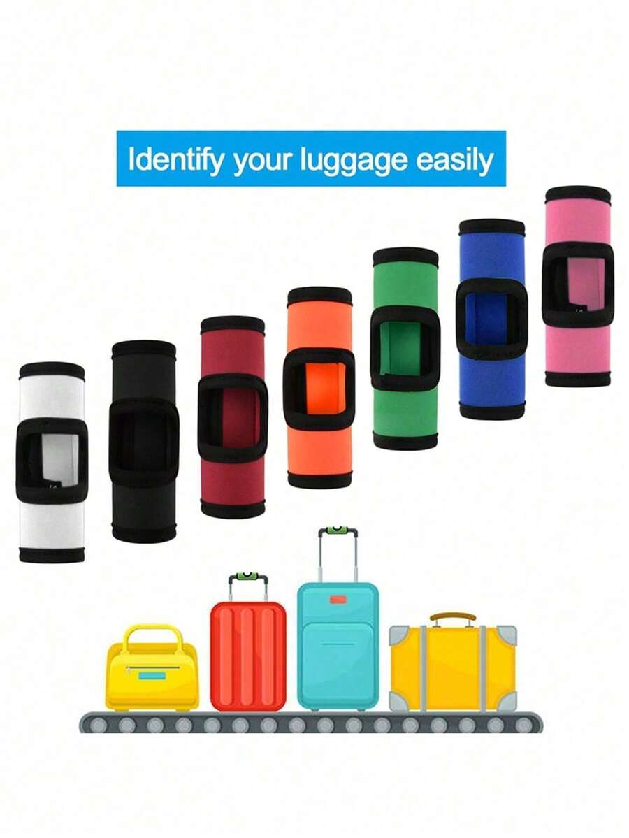 1pc Comfortable Retractable Handle Cover, Reusable Portable Accessory, Solid Color Luggage Strap
