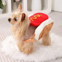 汉堡包造型宠物服装，趣味热狗宠物服装，万圣节狗狗服装 - 彩色 - 查看 3