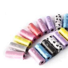 75pcs Pet Printed Trash Bags, 5 Rolls Portable Pet Waste Bags, 15pcs/Roll Dog Cat Poop Pickup Replacement Cleaning Bags - Multicolor - View 9