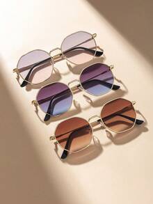 3pcs Set - Children's Fashion Metal Frame Casual Outdoor Glasses, Teenagers Beach And Seaside Photography Glasses - Decorative Tools For Play And Photography - Multicolor - View 14