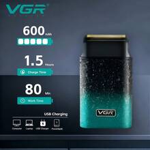 VGR Beard Shaver Professional IPX6 Waterproof Beard Shaver Digital Display Shaver Best Electric Razor Portable Shaving Machine For Men V-326 - Multicolor - View 3