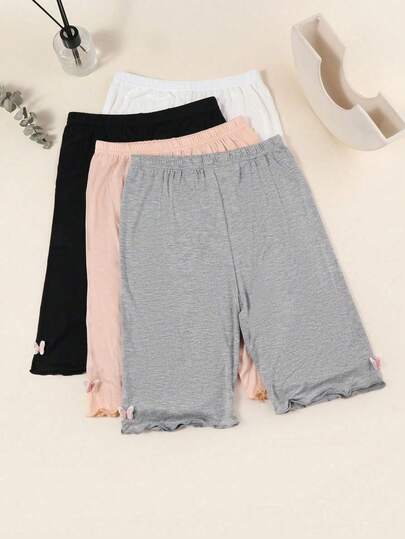 4 chiếc quần short họa tiết bướm dễ thương cho bé gái, quần legging mỏng thoáng khí bằng vải rayon cho bé gái mùa hè.