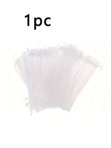 1-100pcs Drawstring Organza Gift Bags, Used For Folding Hand Fan Storage, Gauze Bags, Rectangular Gift Bags, Multi-Purpose Transparent Organza Bags, Handmade Packaging Bags, Party Wedding Favors; First Birthday Gifts, Wedding Favor Gift Bags, Party Gifts, Fan Storage - White - View 14