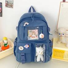 2025 Cute Women's Backpack, Waterproof Multi-Pocket Nylon Student Backpack, Cute Laptop Notebook Bookbag For Girls - Blue - View 8