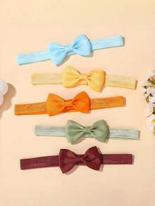 10/20/30pcs Baby Hair Accessories: Multiple Solid Color Soft Decorative Headbands, Holiday Decorative Baby Headbands - Multicolor - View 3