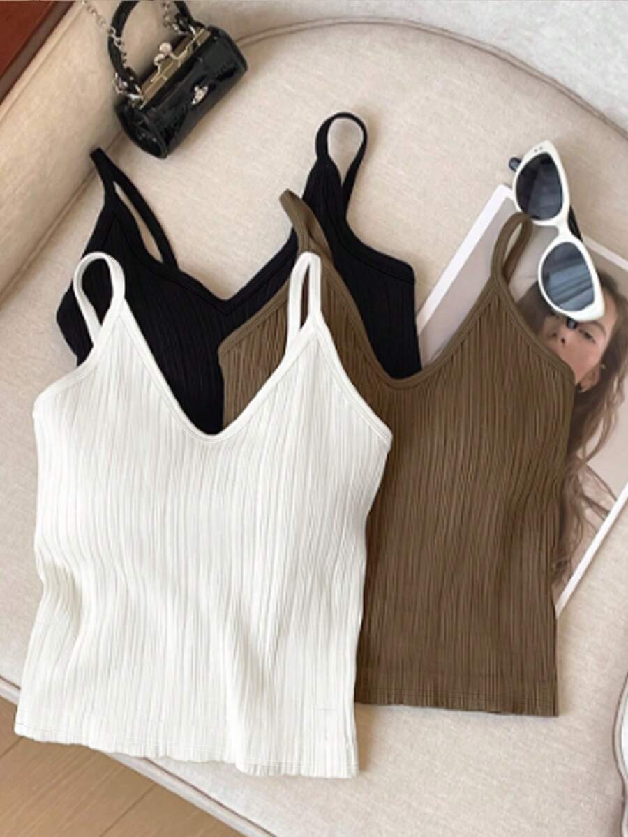 Set de 3 camisetas de mujer casuales y versátiles - Multicolor - Ver 1