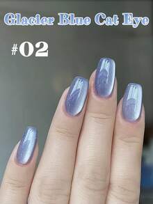 10毫升春夏新款超闪亮冰晶透明冰川蓝水晶石玻璃珠猫眼凝胶指甲油水晶透明蓝紫色凝胶美白多功能美甲用品蓝色美甲 - 彩色 - 查看 7