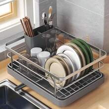 주방 식기건조대 자동 물빠짐 설거지건조대 그릇 접시 정리대 - 보기 4