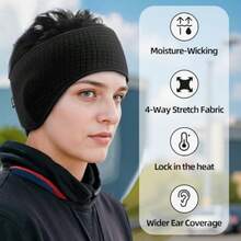 3 Pcs Winter Ear Covers Muffs Warmer  Women Men  Running Eadband  Ski Cycling Gym Eeping - BlackBlackBlack - View 5