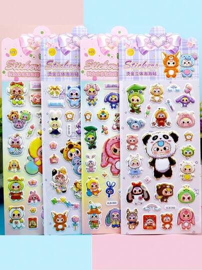 Candy Drop Stickers, Puffy Stickers, Shake Water Stickers, Dwarf Encyclopedia Stickers, Kids' Fun Crystal Bubble Stickers, Cute Cartoon Decorative Stickers | Glitter Stickers With Fun Designs | Creative Gifts Suitable For Crafts, Scrapbooks, Journals, Rewards, Party Favors, Computer & Phone Decor, Valentine's Day Crafts, Craft Supplies For Kids, Girls' Toys, Back To School Essentials